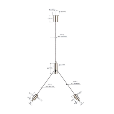 Led Panel Light Κιτ Κρεμαστός Καλωδίου Τύπου Y με Γάντζους YW-86032